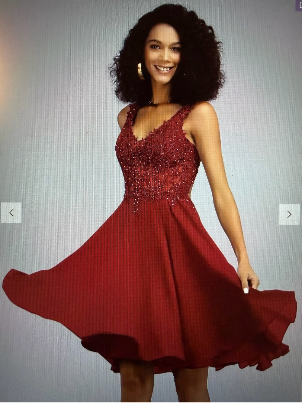 JJs House Red Sleeveless Beaded Fit-and-Flare Mini Dress